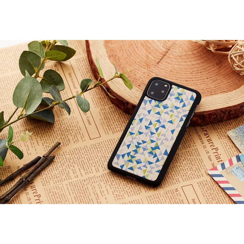 Funda de smartphone man and wood para iPhone 11 Pro – triángulo azul sobre negro, carcasa rígida protectora
