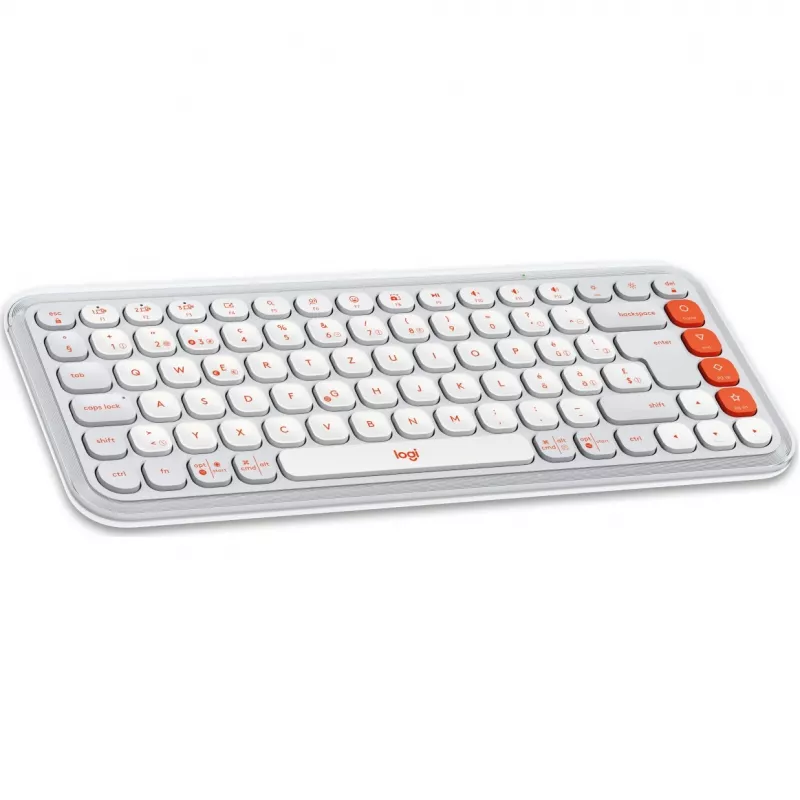 Logitech POP Icon Combo Bluetooth QWERTZ Swiss Naranja Blanco ratón