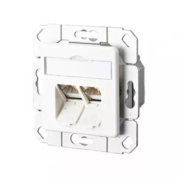 METZ CONNECT BTR E-DAT C6 8/8(8) UPk - Toma de conexión, empotrar - RJ-45 X 2 - Blanco puro, RAL 9010 - 2 puertos (1307381102-I)