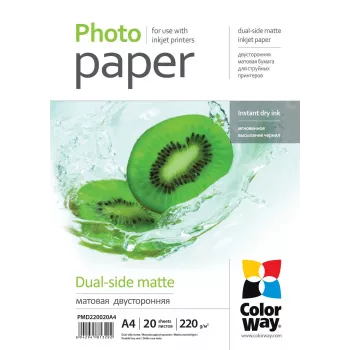 Papel fotográfico ColorWay PMD220020A4 A4 mate 220 g/m² 20 hojas
