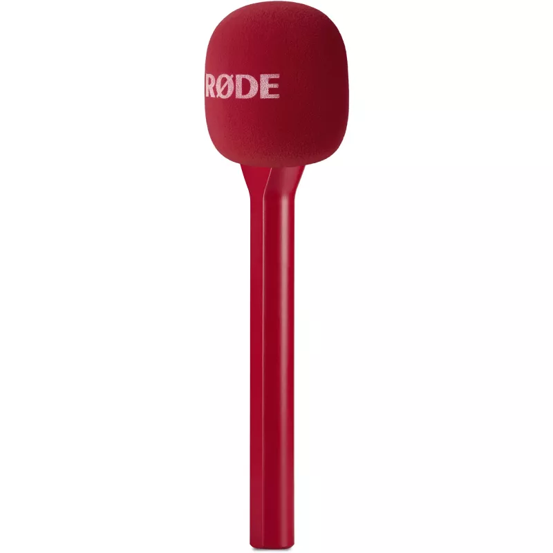 Micrófono de entrevistas portátil Rode Interview GO – Rojo (compacto, de mano, plug-and-play)