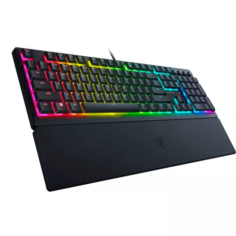 Razer Ornata V3, interruptores meca-membrana, 10 zonas de iluminación Razer Chroma RGB, Ultrapolling de 1000 Hz, teclas retroiluminadas, reposamuñecas soft-touch - distribución alemana