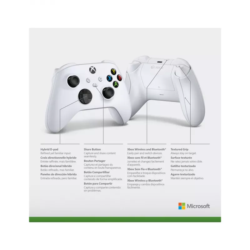 Microsoft Xbox Wireless Controller - Game Pad - inalámbrico - Bluetooth - Robot blanco - para PC, Microsoft Xbox Series X, Microsoft Xbox Series S, Micros