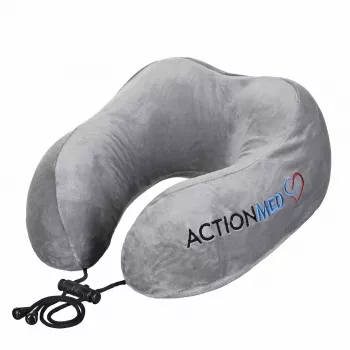 Almohada cervical ortopédica de viaje ActionMed PO400AM, relleno de espuma, gris – soporte para cuello y nuca