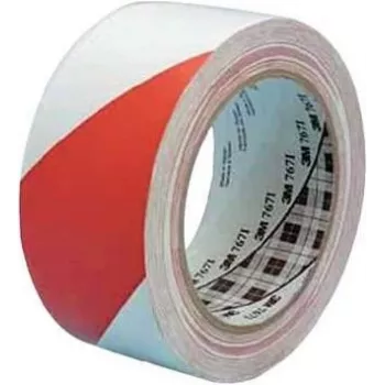 Cinta de marcaje de PVC 3M 767i — 33 m de longitud, 50 mm de ancho, rojo/blanco