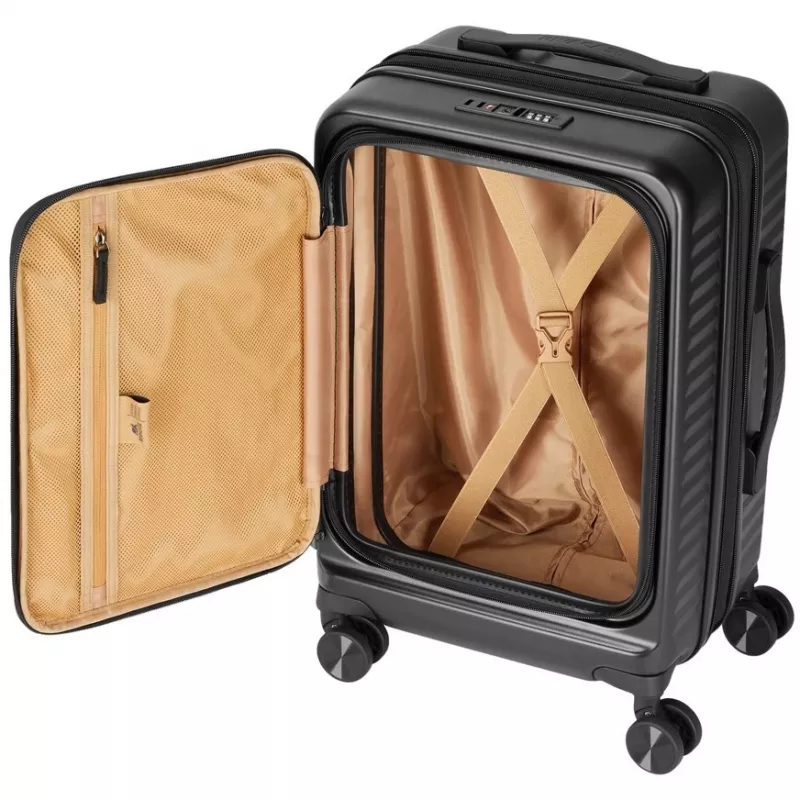 Maleta de cabina Rivacase 8180 Clark ECO – equipaje de mano, carcasa rígida, negro