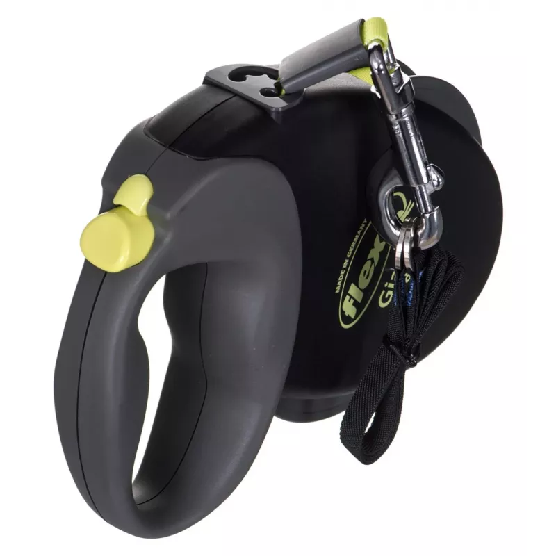 flexi Giant L correa extensible para perros, cinta de 8 m, negro/amarillo