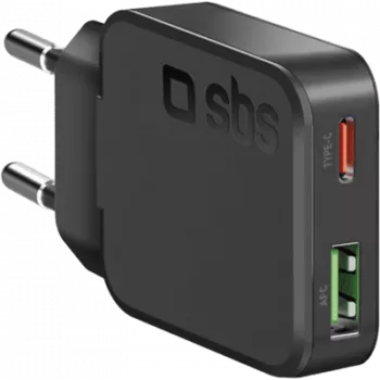 SBS PD cargador de viaje UltraSlim 30W USB/USB-C GaN negro
