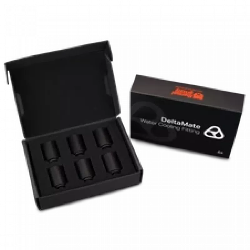 Thermal Grizzly DeltaMate Extender MF28 – conector de refrigeración líquida, negro, 6 uds. (TG-DM-FIT-6008)