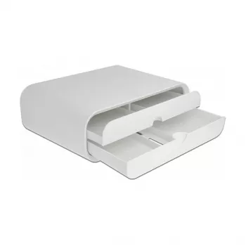 Soporte para monitor DeLOCK 18325 con dos cajones blanco