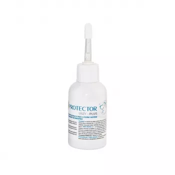 Solución ótica JM Sante Vet Protector Uszy Plus 50 ml — cuidado de oídos para perros y gatos adultos, frasco de plástico