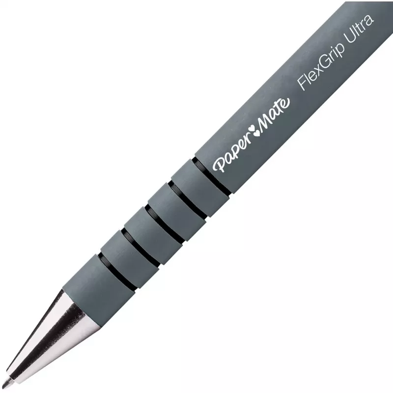 Paper Mate Flexgrip Ultra - clip - bolígrafo retráctil con clip - negro - 12 uds. - medio