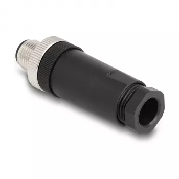 Conector M12 codificación A 3 polos macho DeLOCK 60566 conexión por tornillo negro