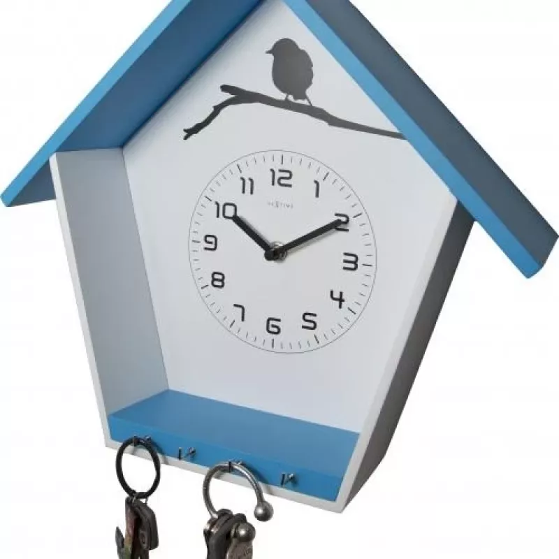 Reloj NeXtime 3109bl Cuckey, 30,5x33x11 cm, pared, azul/blanco