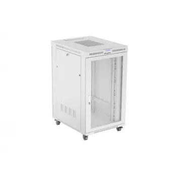 ARMARIO RACK DE SUELO 19 27U 800X1000 GRIS PUERTA PERFORADA LCD LANBERG (paquete plano)