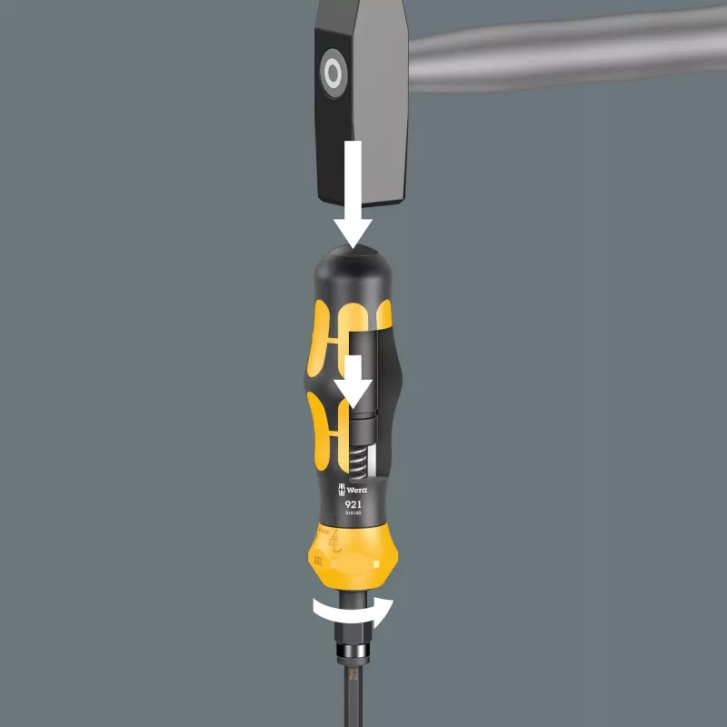 Wera 05018110001 Kraftform Kompakt 900 Set 1 juego de destornilladores con destornillador de impacto y puntas, 19 piezas, 1/4", negro/amarillo