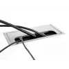 Pasacables DeLOCK para montaje en mesa con cepillo 80x80x28 mm plata
