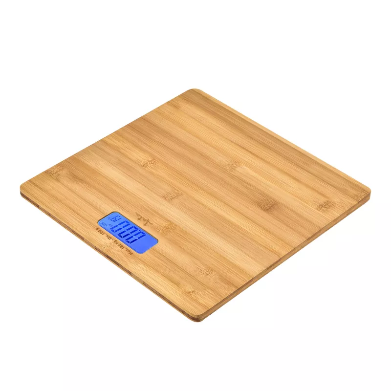 Jata HBAS1489 báscula de baño electrónica, 180 kg, graduación de 100 g, plataforma de bambú prensado, pantalla LCD