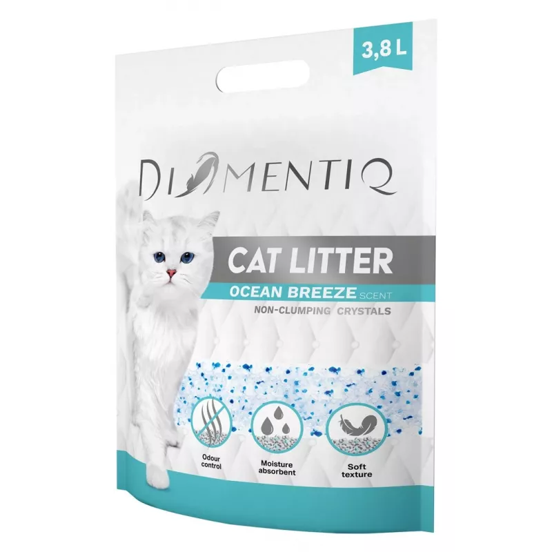 Diamentiq Ocean Breeze arena para gatos no aglomerante, 3,8 l