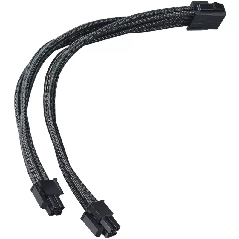 SilverStone SST-PP07E-EPS8B cable alargador EPS de 8 pines a EPS/ATX de 4+4 pines, 30 cm, negro