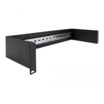 Delock 66884 Panel de carril DIN de 19 pulgadas, 2U, negro