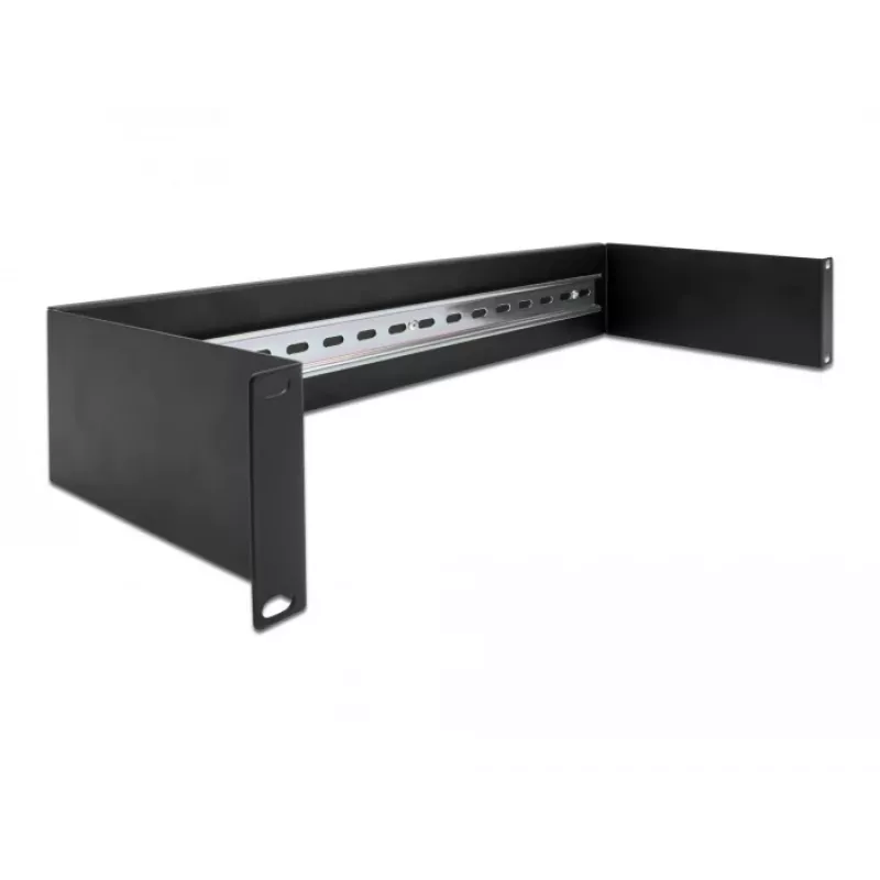 Delock 66884 Panel de carril DIN de 19 pulgadas, 2U, negro