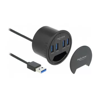Hub USB DeLOCK 64153 Type-A 5000 Mbit/s negro