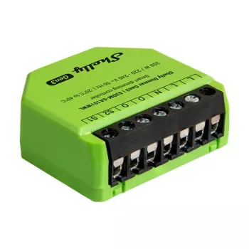Regulador empotrable Shelly Dimmer Gen3 — LED máx. 150W, halógeno máx. 200W, 220–240V, inalámbrico, negro/lime