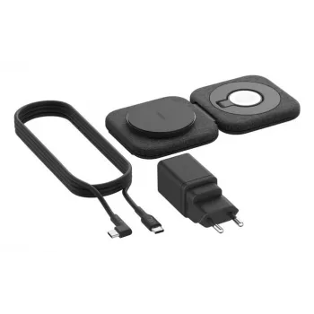 Estación de carga inalámbrica 2 en 1 Belkin BOOSTCHARGE PRO QI2 WIZ026VFBK — carga rápida inalámbrica para smartphone y auriculares