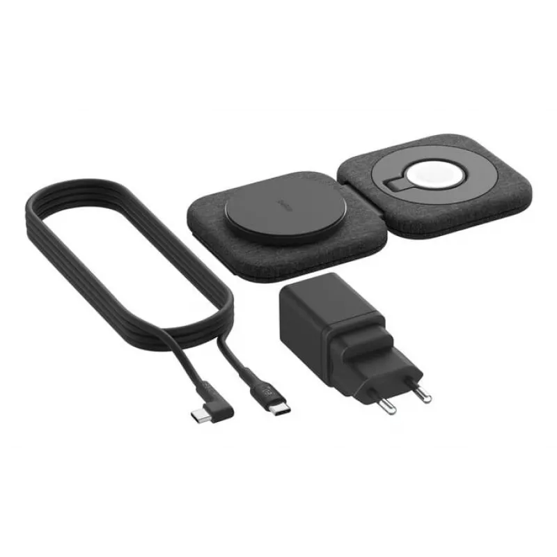 Estación de carga inalámbrica 2 en 1 Belkin BOOSTCHARGE PRO QI2 WIZ026VFBK — carga rápida inalámbrica para smartphone y auriculares