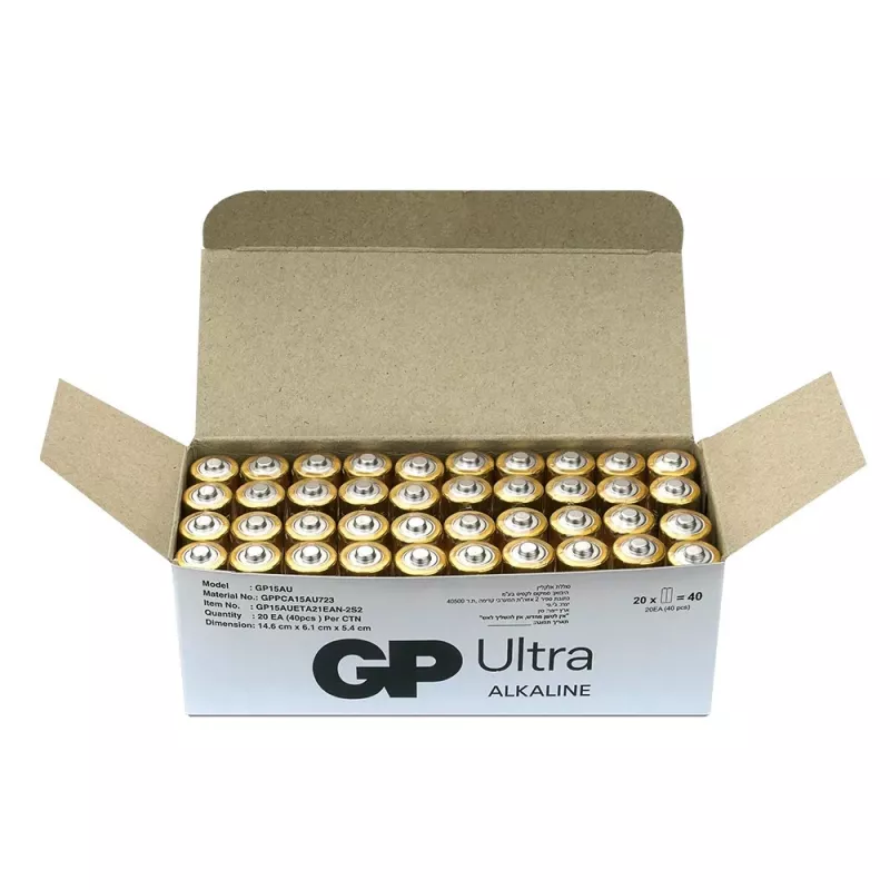 Pilas alcalinas GP Battery LR6 AA 40 uds. (modelo 15AU21-S2)