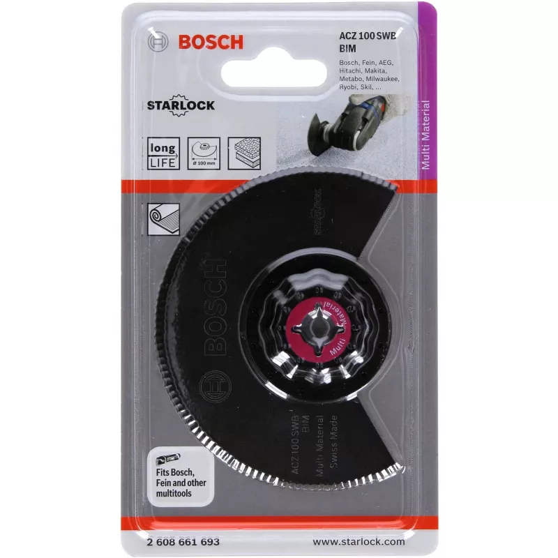 Bosch ACZ 100 SWB Hoja de sierra para herramientas multifunción Compatible con Bosch GOP 10 8 V LI GOP 250 CE Professional PMF 10 8 LI PMF 180 E Fein Multimaster FMM 250