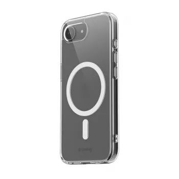 Funda MagSafe transparente Crong para iPhone 16e – funda protectora transparente, compatible con MagSafe