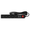 EnerGenie SPF5-C-5 Protector de sobretensión 5 tomas AC 250 V 1,5 m negro