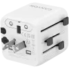 Adaptador de viaje CANYON OnTour One EU UK US AUS blanco (CNS-TA1005W) – conversión universal de enchufes para EU/UK/US/AUS