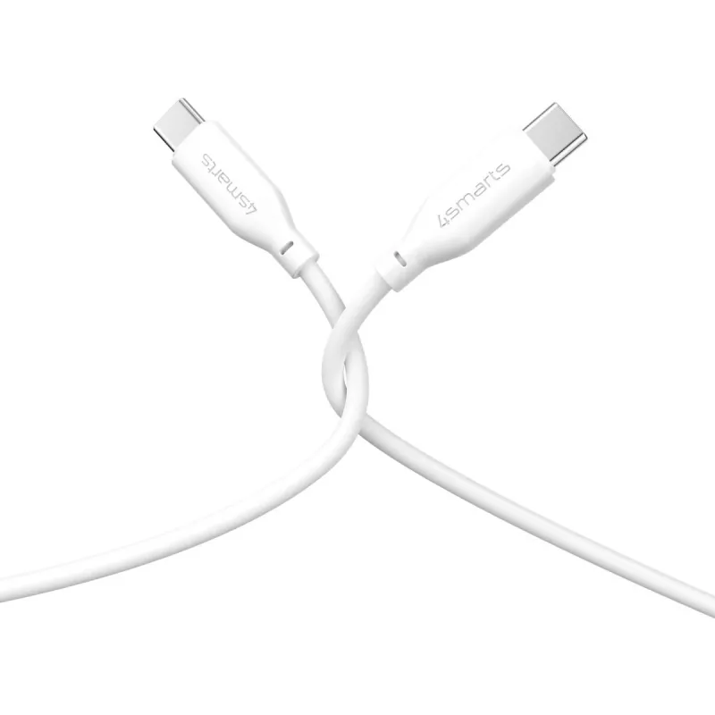Cable de silicona 4smarts USB-C / USB-C High Flex 60W 1,5 m blanco