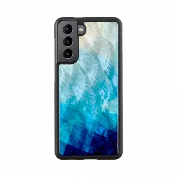Funda protectora iKins para Samsung Galaxy S21 en Blue Lake negra