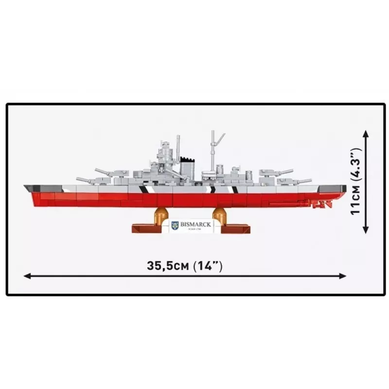 Set de construcción Cobi acorazado Bismarck modelo, 590 piezas