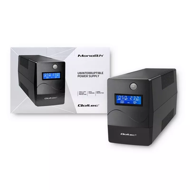 SAI Qoltec Monolith Doble conversión Online 0,65 kVA 360 W 2 tomas de corriente