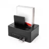 Estación de acoplamiento USB doble DeLOCK para 2 x SATA HDD SSD con función de clonación y lector de tarjetas