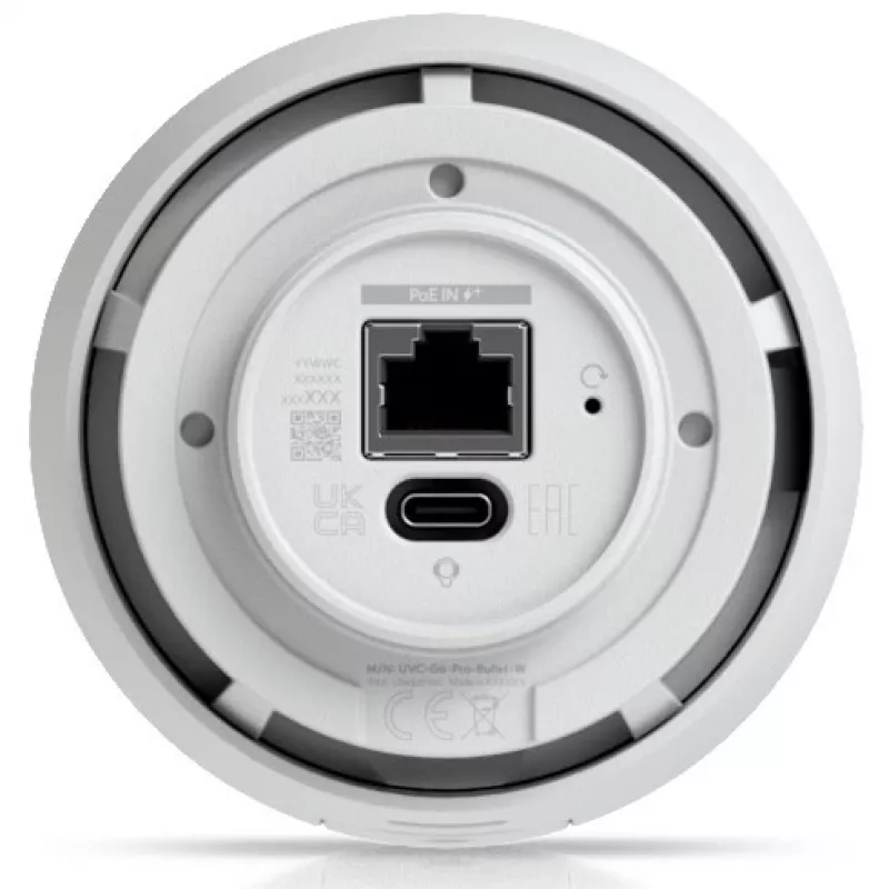 Cámara de vigilancia IP UBIQUITI G6 Pro Bullet — 4K (3840×2160), con cable, interior/exterior, CMOS de 1/1,2 inch, 5,9–13,8 mm, zoom óptico 2,36x, montaje en techo/pared/mástil