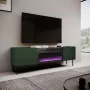 Mueble TV con chimenea eléctrica Cama Meble ONDA 180,5×40×58,0 cm, aglomerado, verde, de pie o para montaje en pared