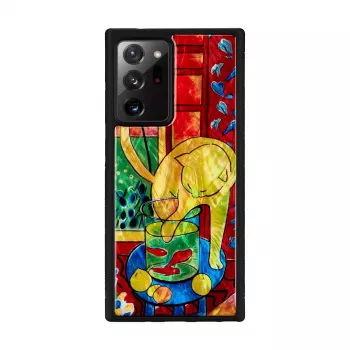 Funda para móvil iKins para Samsung Galaxy Note 20 Ultra — diseño gato pez rojo