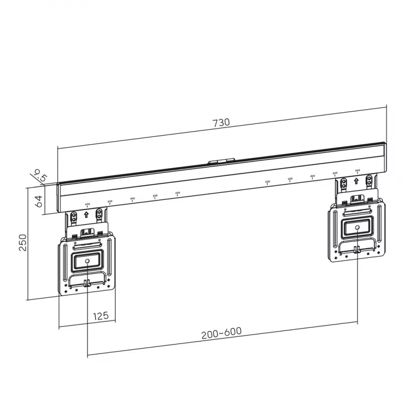 Soporte de pared para TV ultraplano Maclean MC-481 para televisores planos y curvos de 37-80