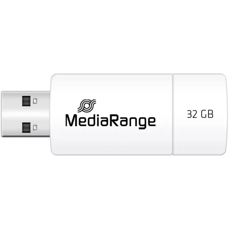 MediaRange - Unidad flash USB - 32 GB - USB 2.0 - Blanco, Verde (MR973)