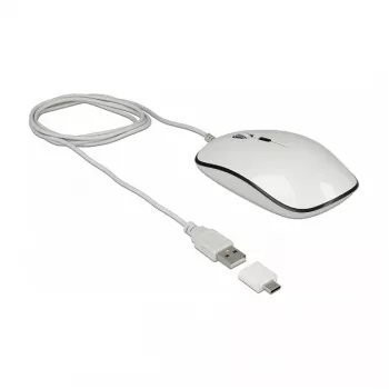 Ratón DeLOCK 12532 oficina ambidiestro USB Type-A óptico 3200 DPI