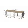Cama Meble LOTTA 140 cm mueble de TV, roble Wotan + negro mate