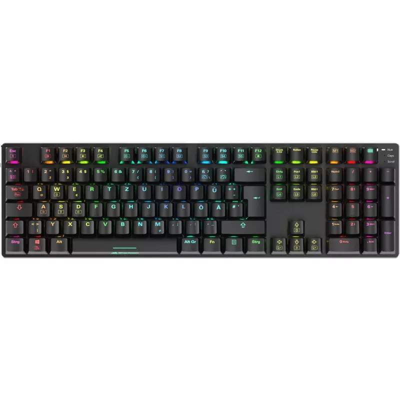 SKILLER SGK36W, Teclado gaming negro, Distribución DE, Huano Red