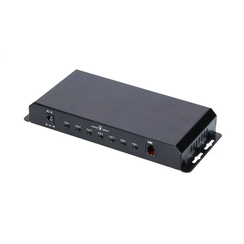 Switch PoE Extralink KRATOS 7x Gigabit PoE, 1x uplink RJ45, fuente de alimentación 24V 2,5A, 60W
