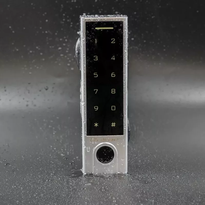 Qoltec 52448 cerradura con código TITAN con lector de huellas | RFID | BT 4.0 | código | tarjeta | llavero | timbre | IP68 | EM